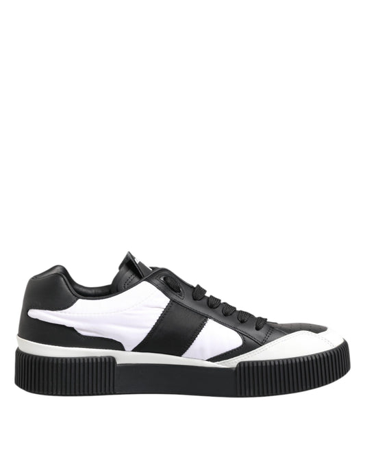 Dolce & Gabbana Lage Sneakers Leer Miami Zwart Wit