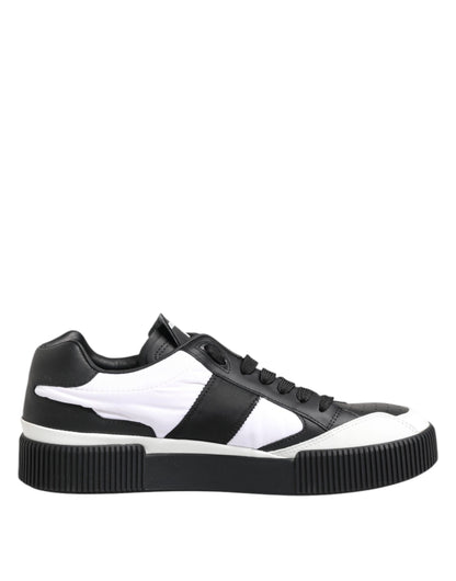 Dolce & Gabbana Lage Sneakers Leer Miami Zwart Wit
