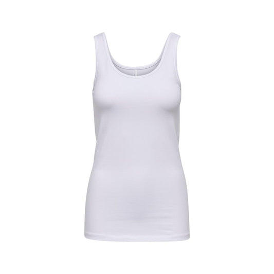 Witte Katoenen Tanktop Noos Elastaan Only Live Love Dames