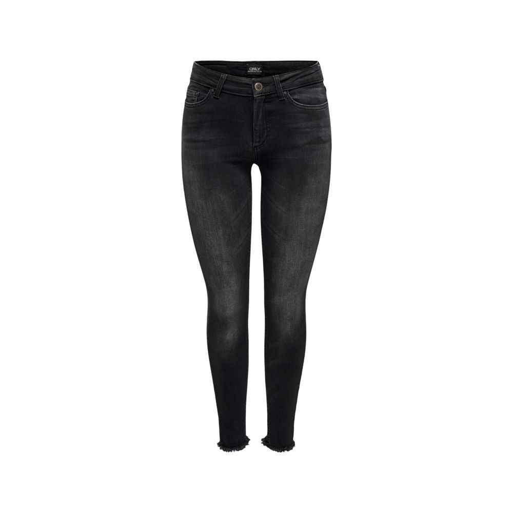 Only Zwarte Katoenen Skinny Jeans Slim Pasvorm Elastaan