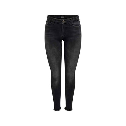 Only Zwarte Katoenen Skinny Jeans Slim Pasvorm Elastaan