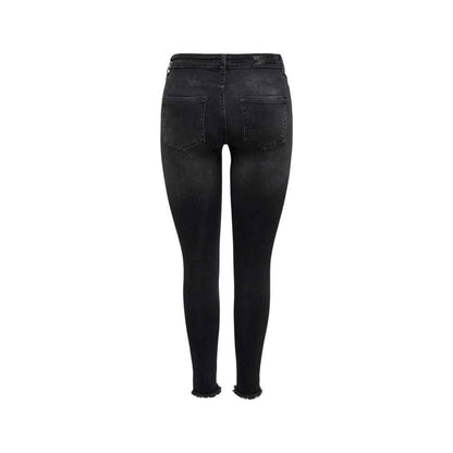Only Zwarte Katoenen Skinny Jeans Slim Pasvorm Elastaan