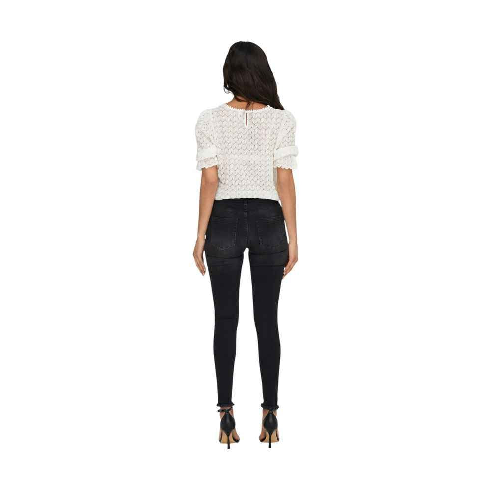 Only Zwarte Katoenen Skinny Jeans Slim Pasvorm Elastaan