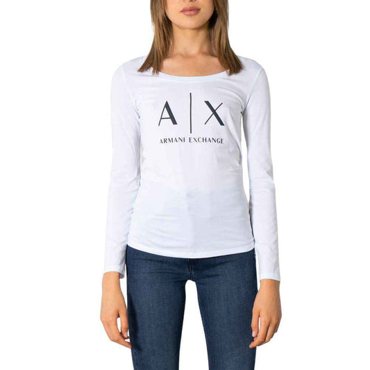 Armani Exchange White Cotton Long Sleeve