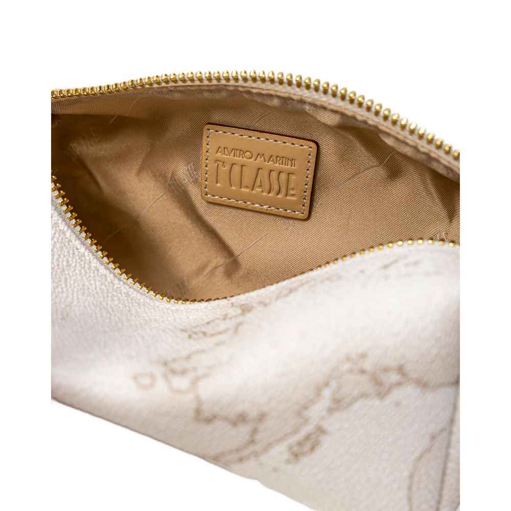 Alviero Martini Prima Classe White Cotton Clutch Bag
