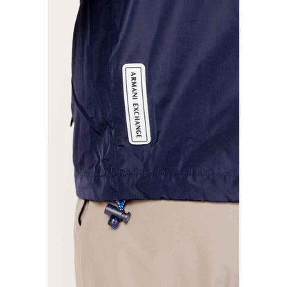 Armani Exchange Blue Polyester Jackets & Coat