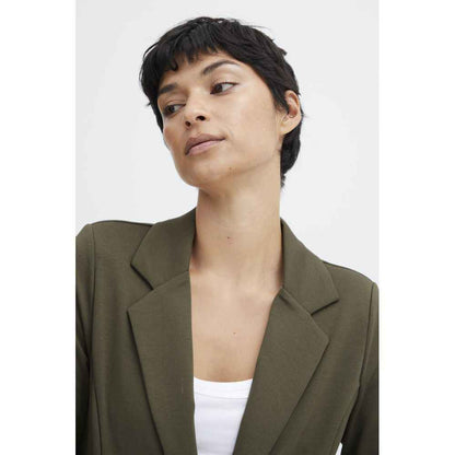 ICHI Green Polyester Blazer