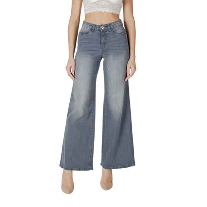 ICHI Gray Cotton Bootcut Jean