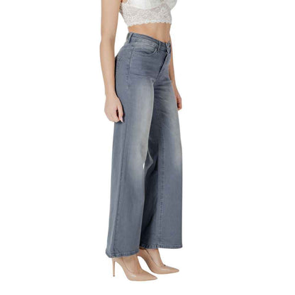 ICHI Gray Cotton Bootcut Jean