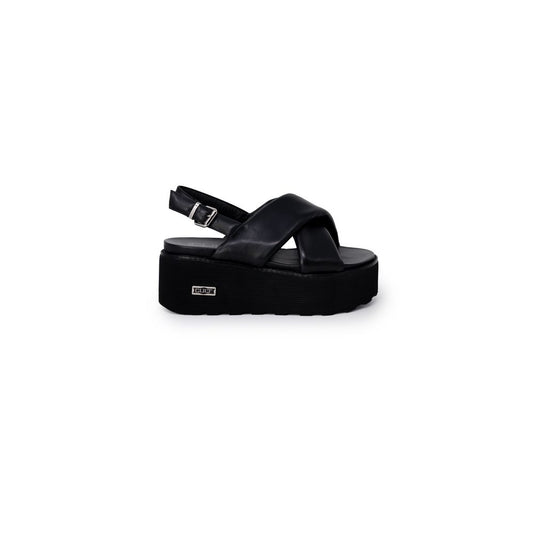 Cult Nancy 4264 Leather Sandal Cross Strap Platform Black