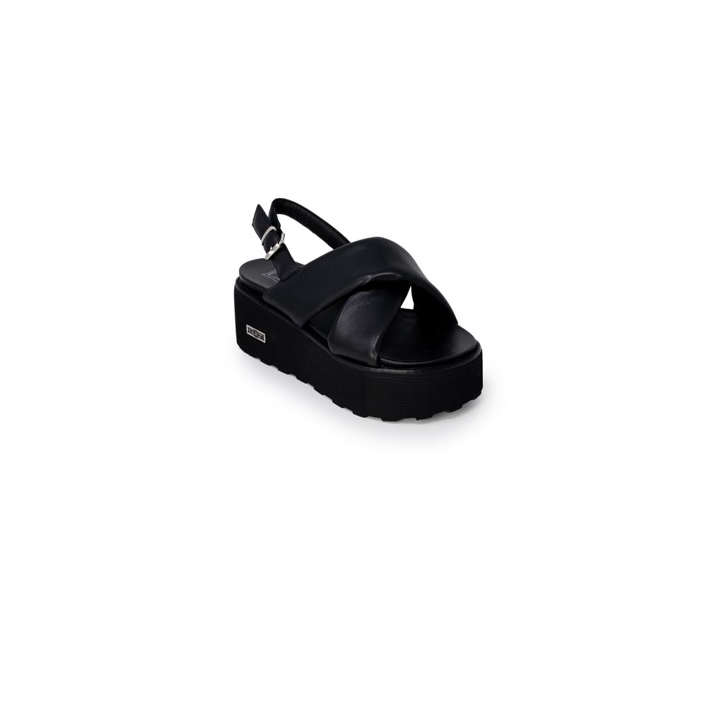 Cult Nancy 4264 Leather Sandal Cross Strap Platform Black