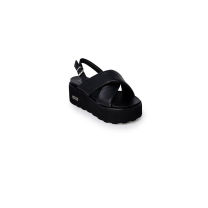 Cult Nancy 4264 Leather Sandal Cross Strap Platform Black