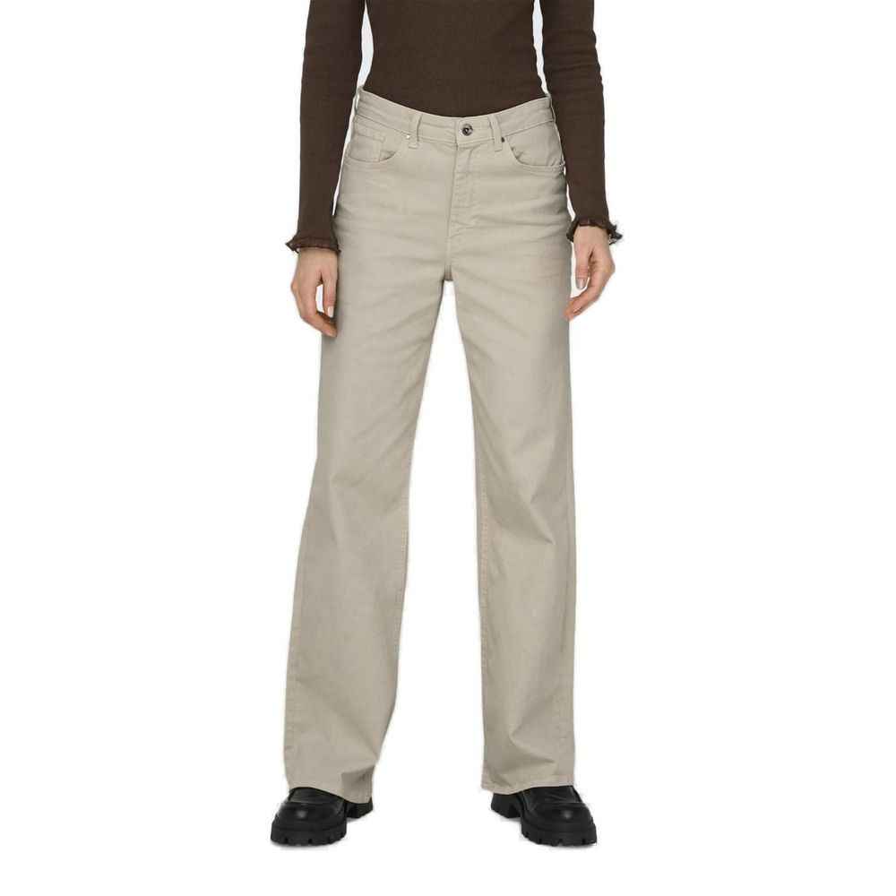 Only Beige Cotton Relaxed Fit Jean