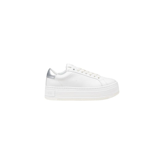 Calvin Klein Jeans Bold Leren Sneaker Zilver Platform