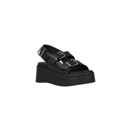 Tommy Hilfiger Jeans TJW WEDGE Leather Sandals - Black