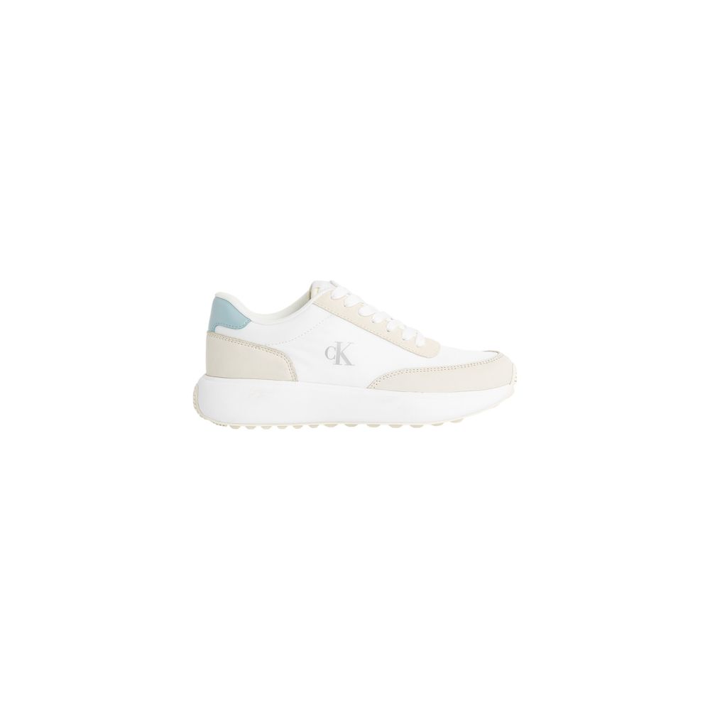 Calvin Klein Jeans Cream Leather Sneaker Womens Classic Lux