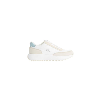Calvin Klein Jeans Cream Leather Sneaker Womens Classic Lux
