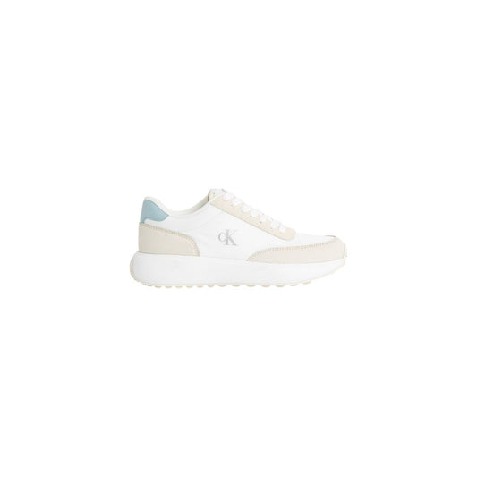 Calvin Klein Jeans Cream Leather Sneaker Womens Classic Lux