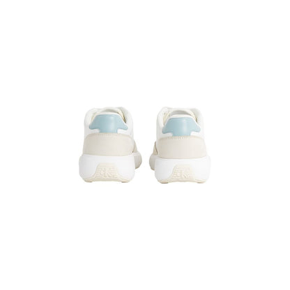 Calvin Klein Jeans Cream Leather Sneaker Womens Classic Lux