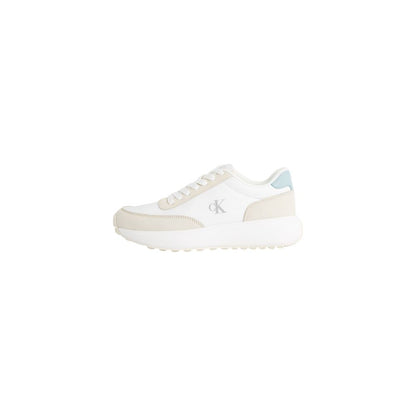 Calvin Klein Jeans Cream Leather Sneaker Womens Classic Lux