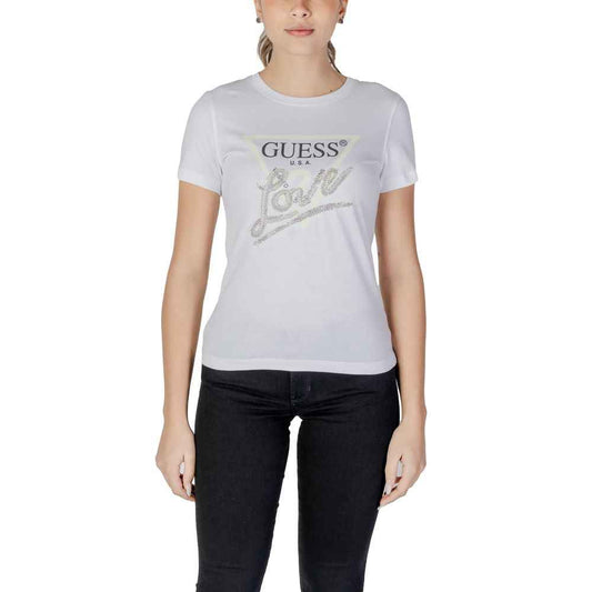 Guess Witte Katoenen T Shirt Luxe Collectie Lente Zomer