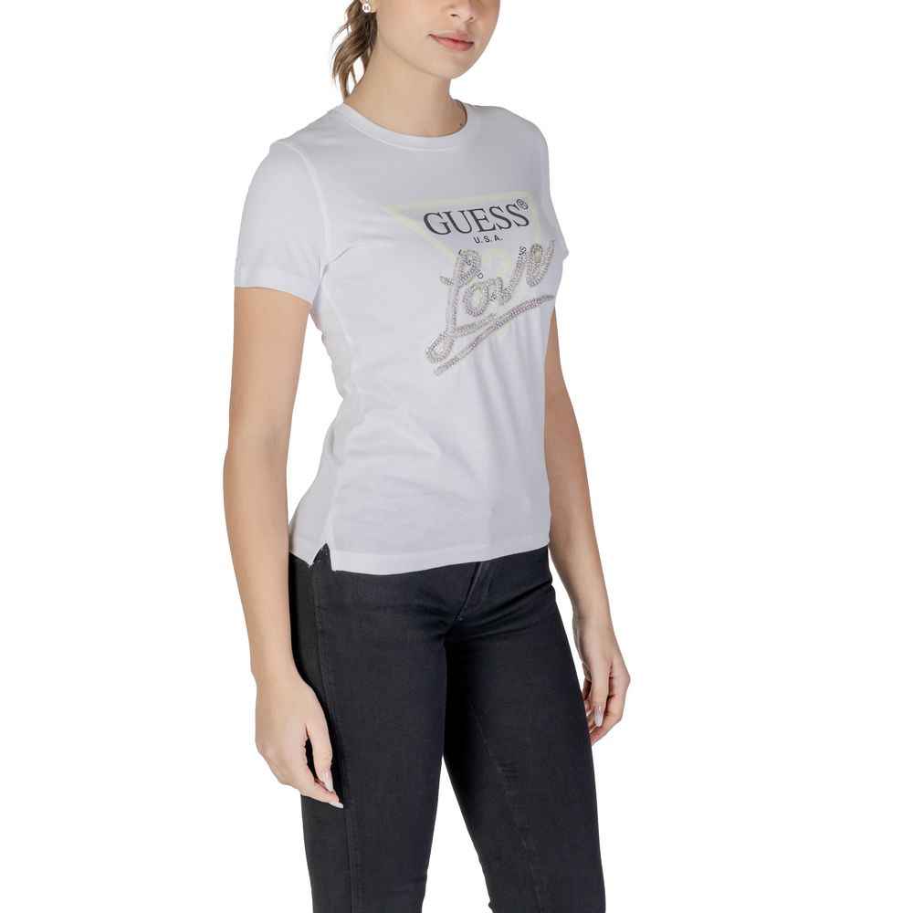 Guess Witte Katoenen T Shirt Luxe Collectie Lente Zomer