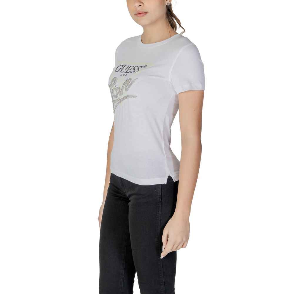 Guess Witte Katoenen T Shirt Luxe Collectie Lente Zomer
