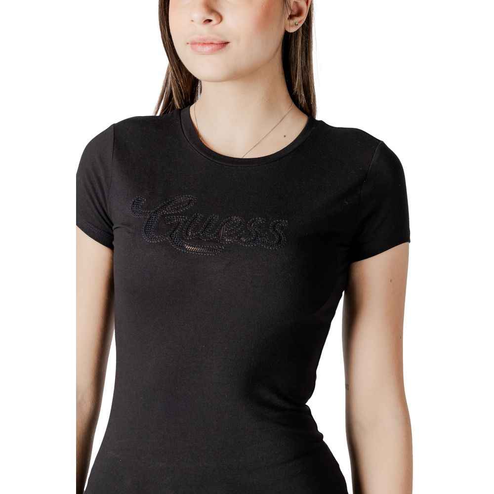 Guess SS GUESS DOT LOGO R3 W5GI47 Katoen T-shirt - Zwart