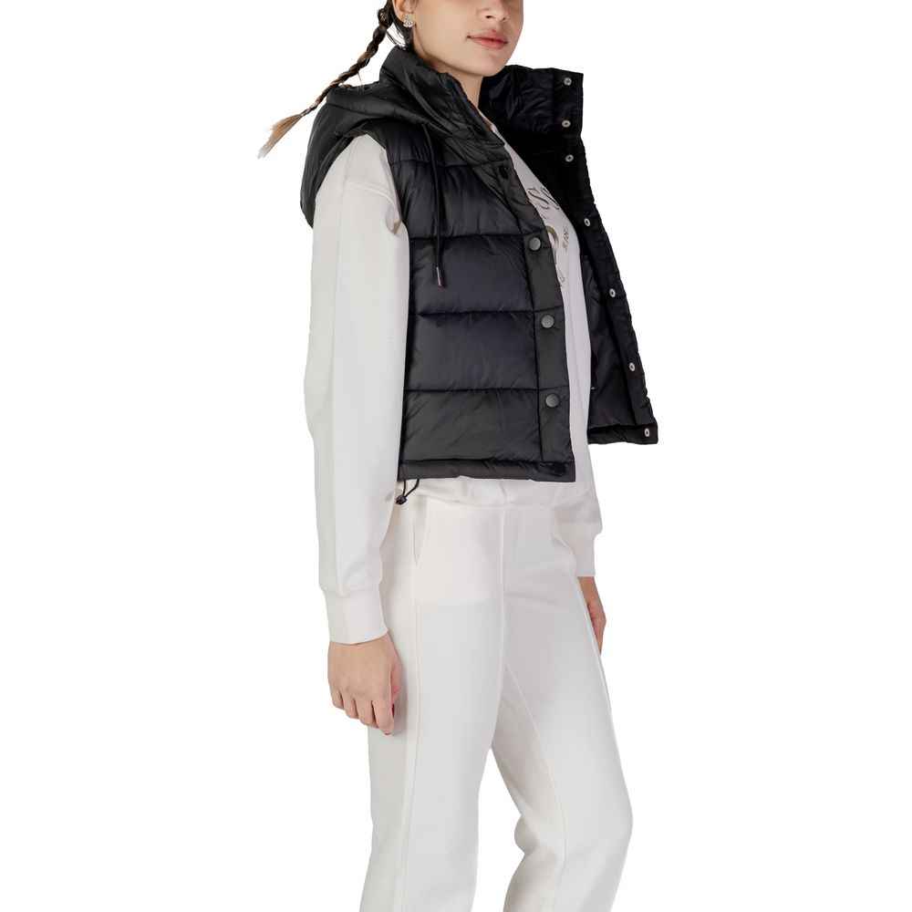 Guess Active Black Polyester Sleveless Jacket