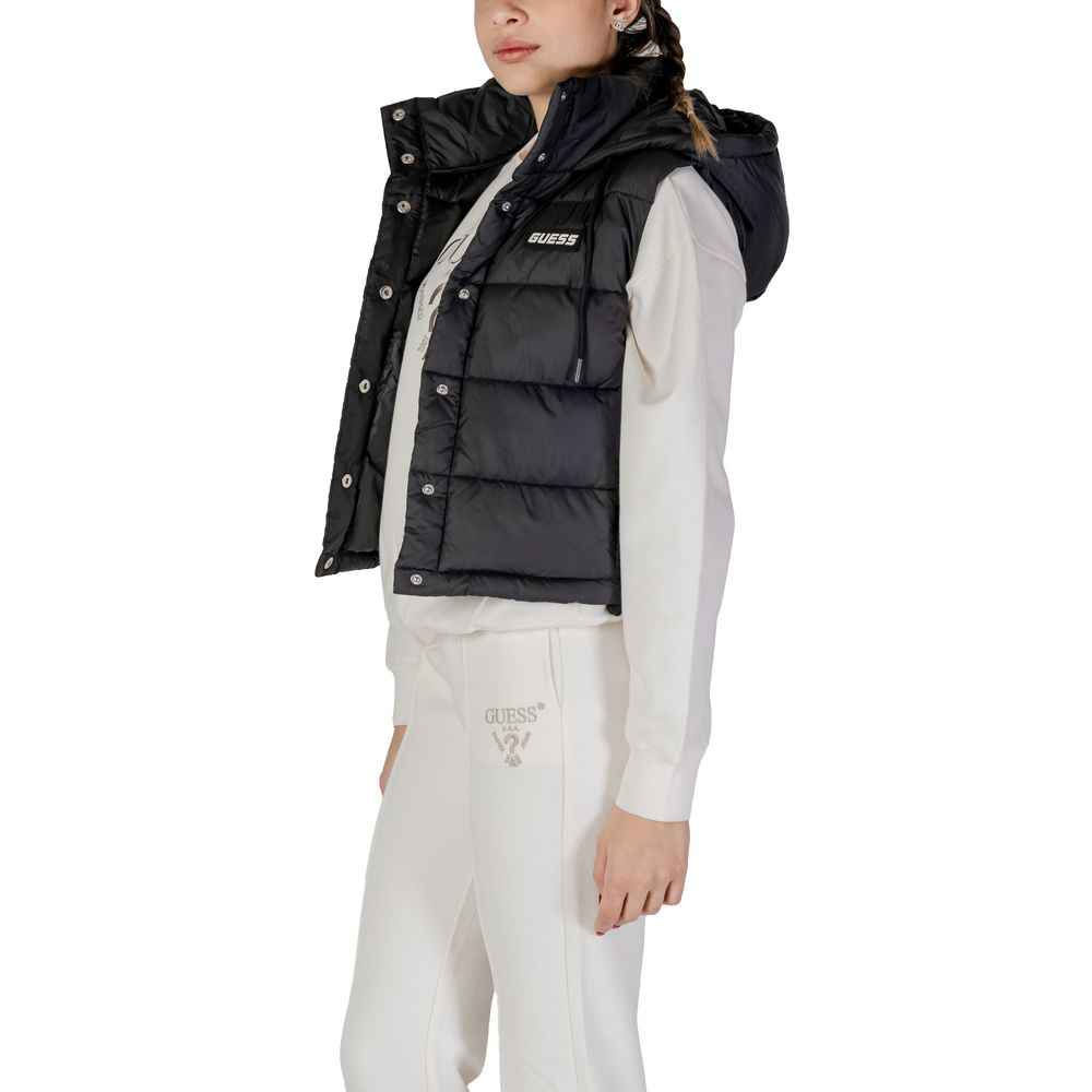 Guess Active Black Polyester Sleveless Jacket