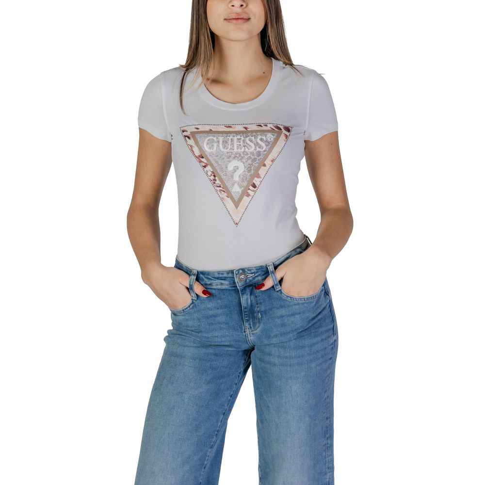 Guess White Cotton T-Shirt