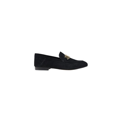 Guess Martynas Leather Flats Platform Black Metallic Logo