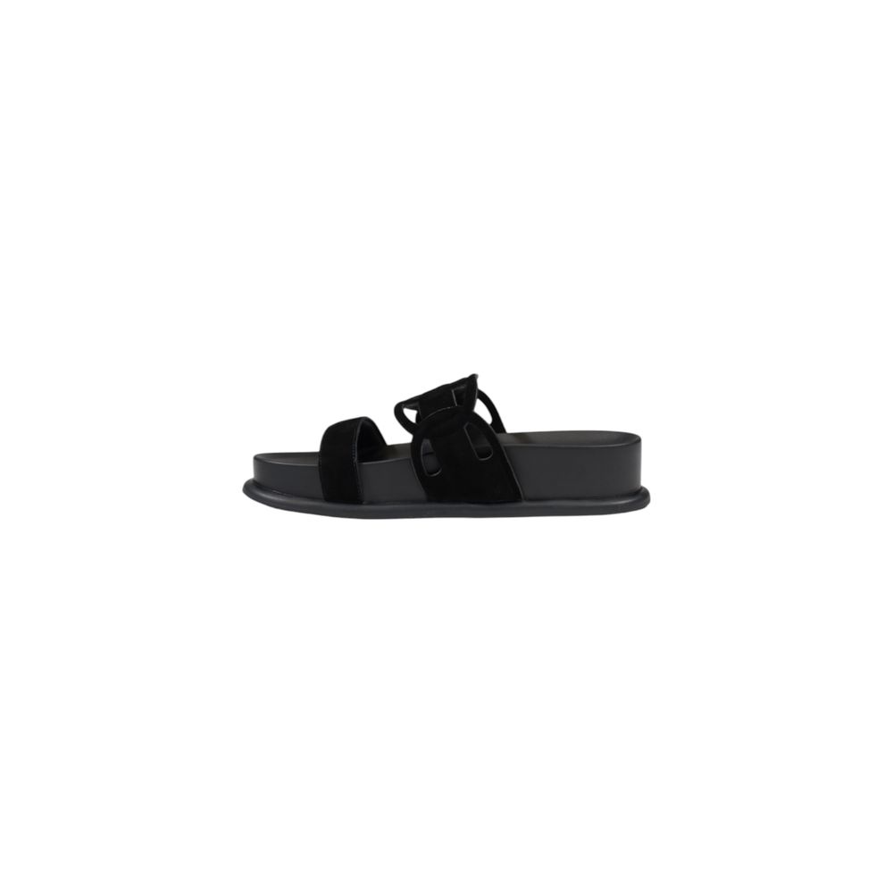 Liu Jo Loren 06 Leather Sandals Black Double Strap