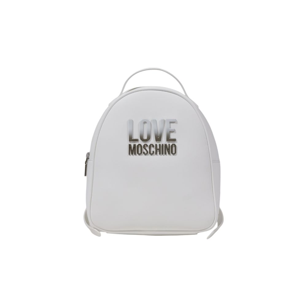 Love Moschino White Polyurethane Backpack Luxury Bag