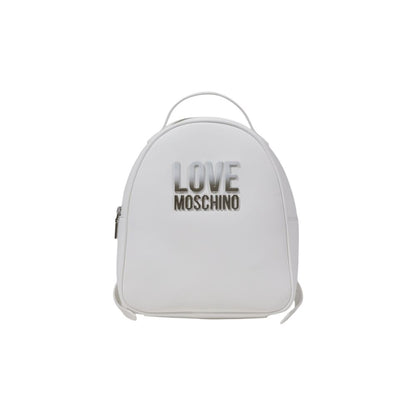 Love Moschino White Polyurethane Backpack Luxury Bag