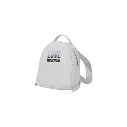 Love Moschino White Polyurethane Backpack Luxury Bag