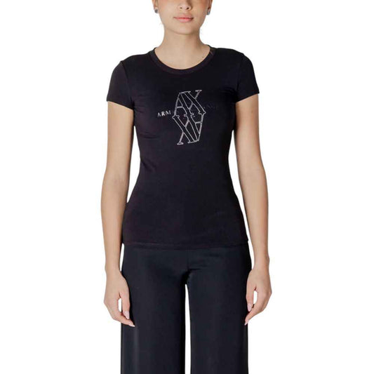 Armani Exchange Black Cotton T-Shirt