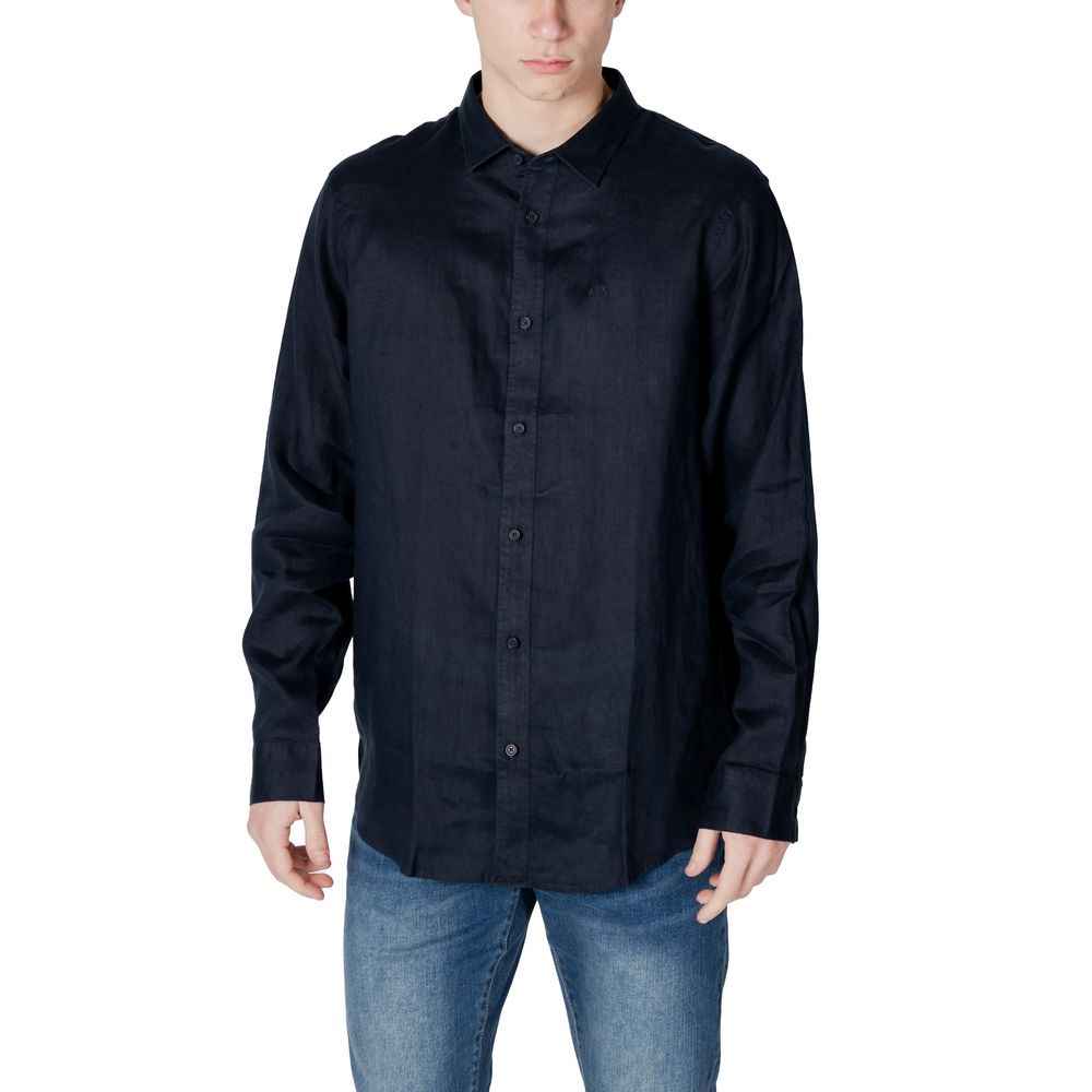 Armani Exchange Blue Linen Shirt
