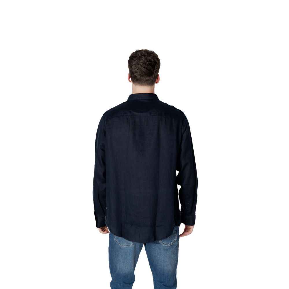 Armani Exchange Blue Linen Shirt