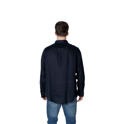 Armani Exchange Blue Linen Shirt