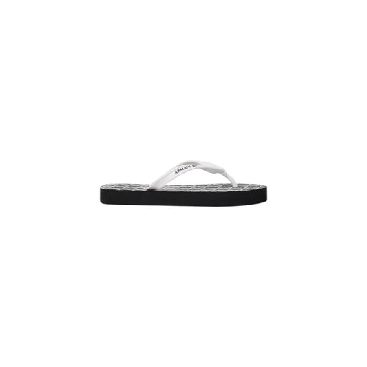 Armani Exchange XDQ010 XV700 Rubber Flip Flops Black White