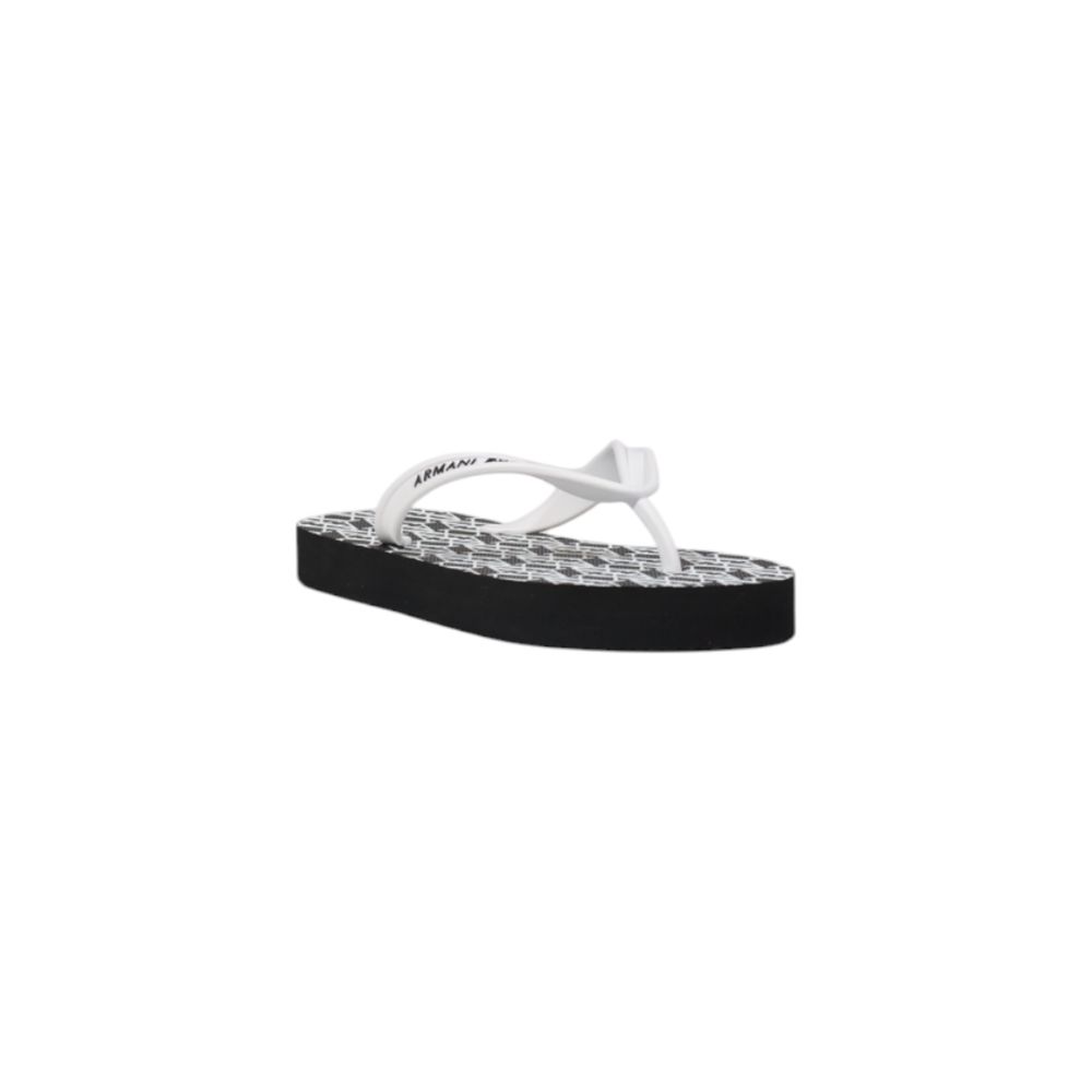 Armani Exchange XDQ010 XV700 Rubber Flip Flops Black White