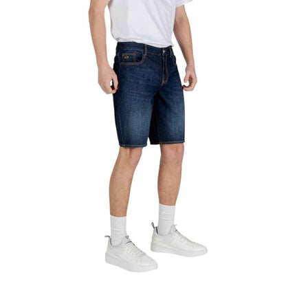 Armani Exchange Blue Cotton Bermuda