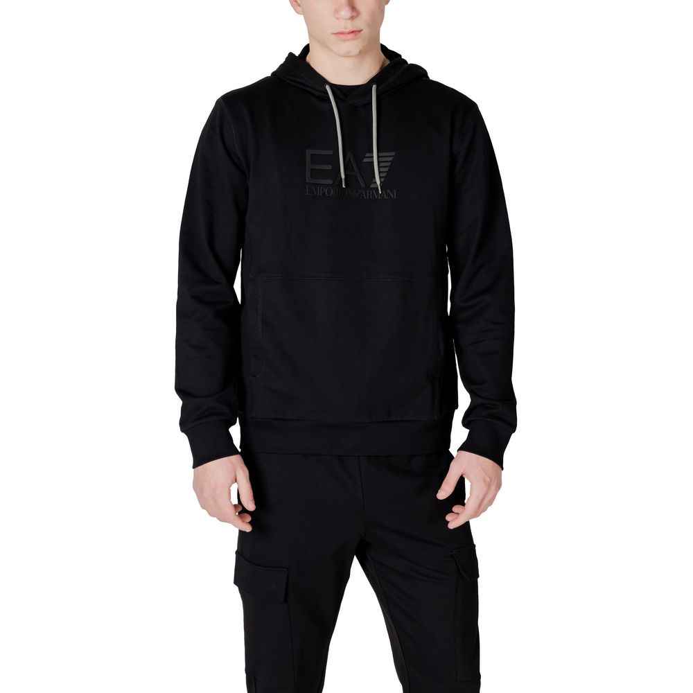 EA7 Emporio Armani Black Cotton Hoody