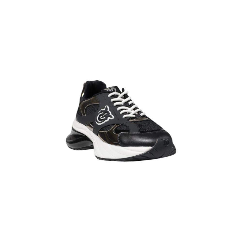 Pinko ARIEL 15 Leather Sneakers Sculpted Sole Black