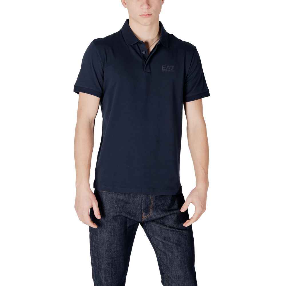 EA7 Emporio Armani Blue Cotton Polo Shirt