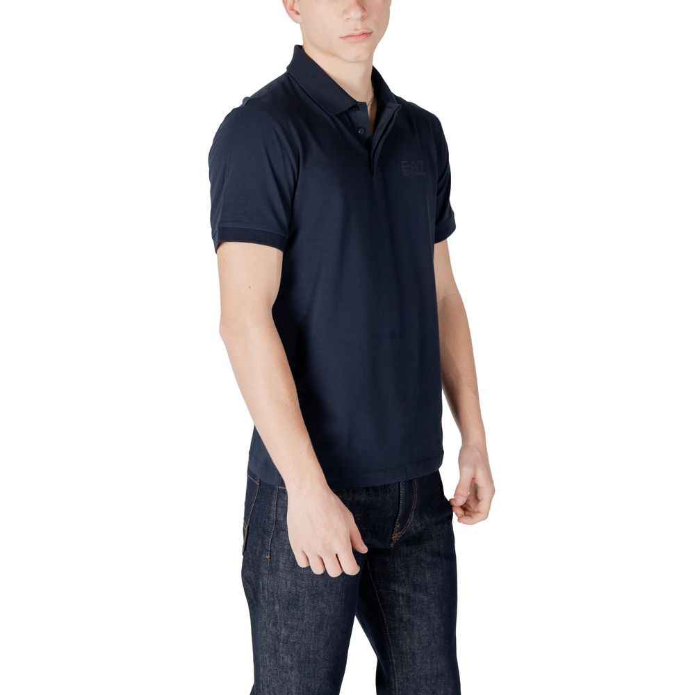 EA7 Emporio Armani Blue Cotton Polo Shirt