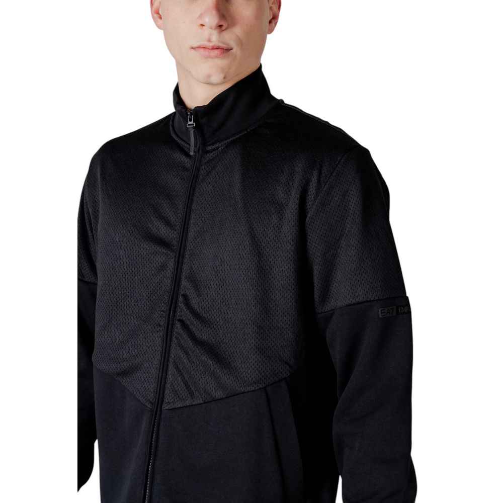 EA7 Emporio Armani Black Cotton Sweatsuit