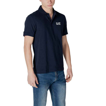 EA7 Emporio Armani Blue Cotton Polo Shirt