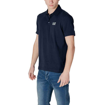 EA7 Emporio Armani Blue Cotton Polo Shirt